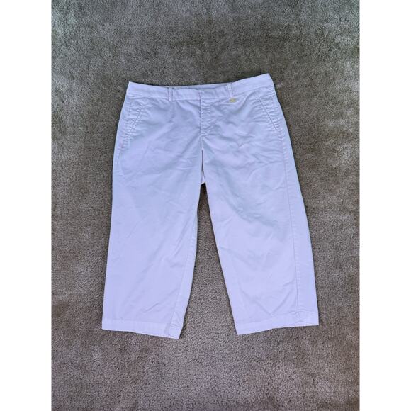 Dockers White Capri Pants Womens Size 14 Mid Rise Boho E400 - Picture 1 of 11
